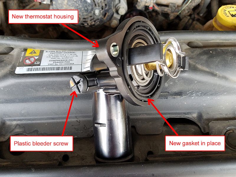 Jeep JK thermostat housing replacement